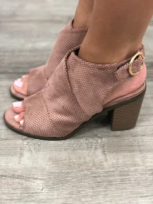 Mauve Open Toe Slingback Shoes