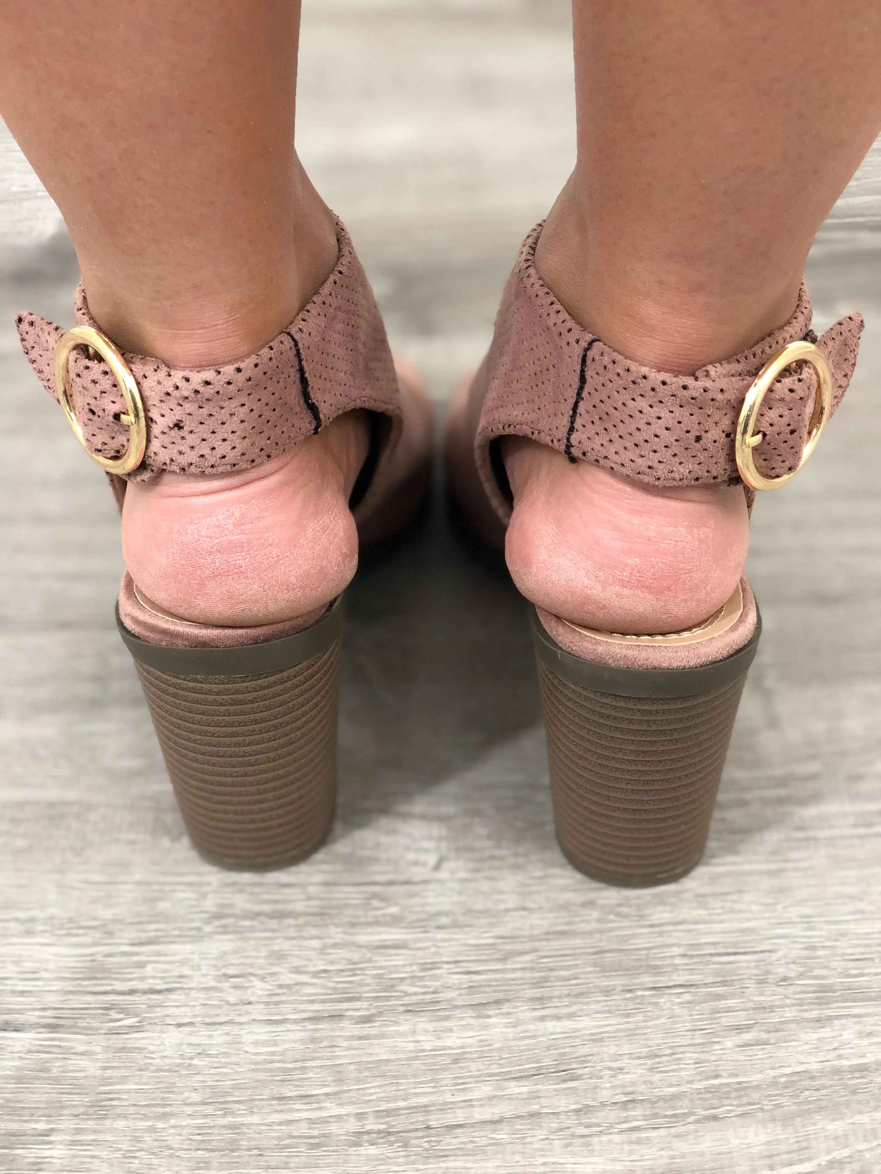 Mauve Open Toe Slingback Shoes