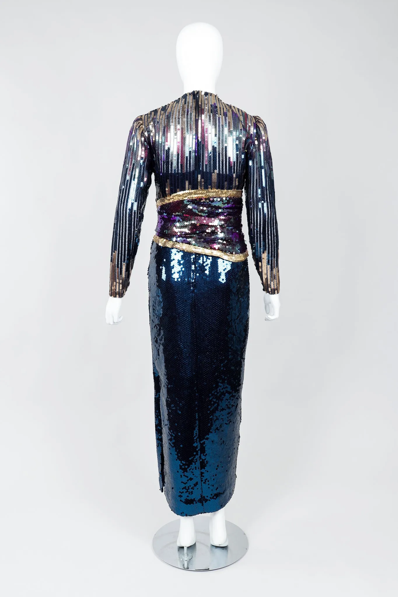 Midnight Sequined Column Gown