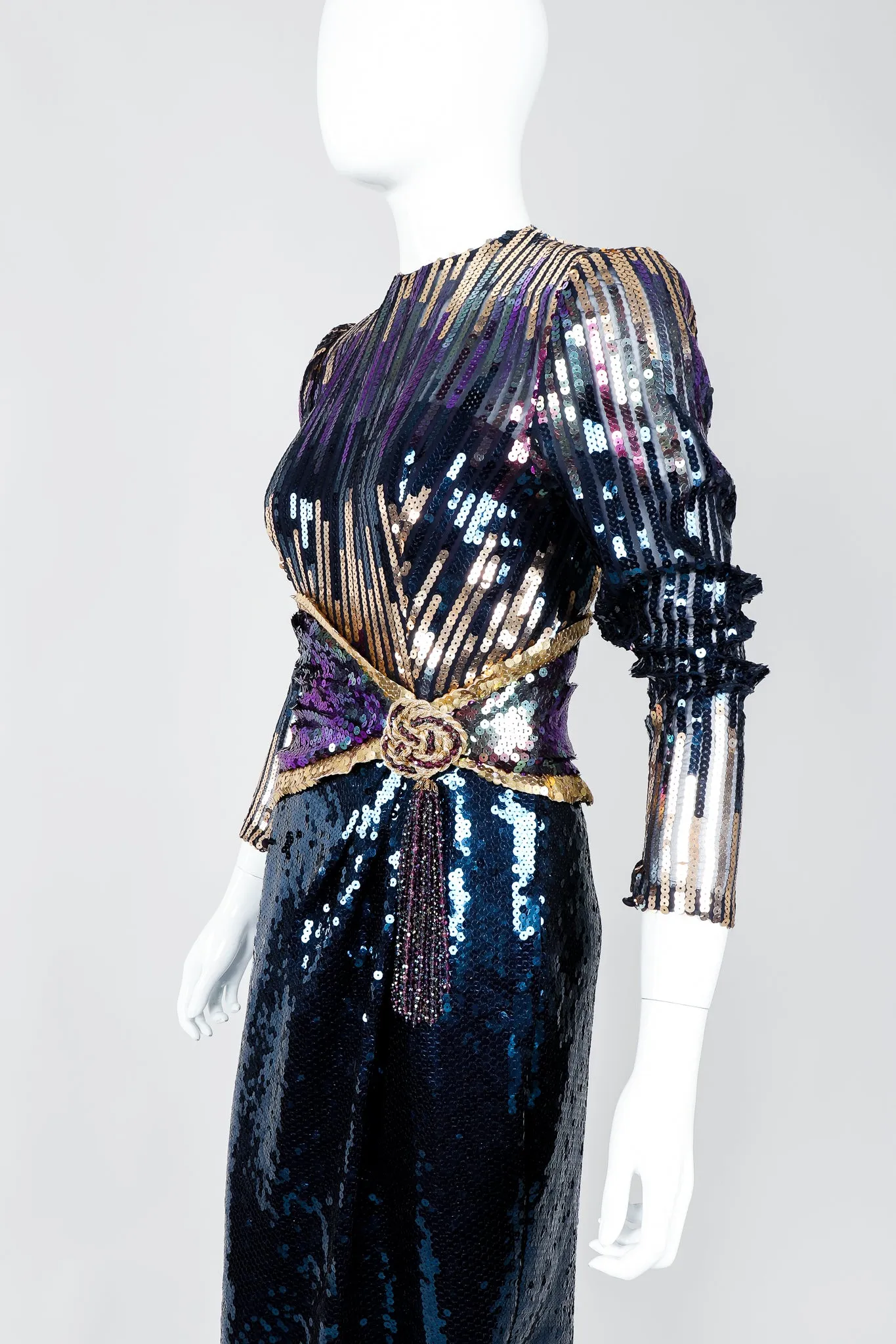 Midnight Sequined Column Gown