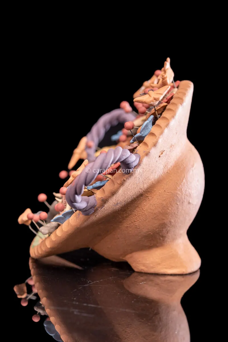 Miniature Clay Nativity in a Pot