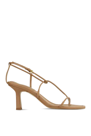 Minimal Strappy Nude Heeled Sandal