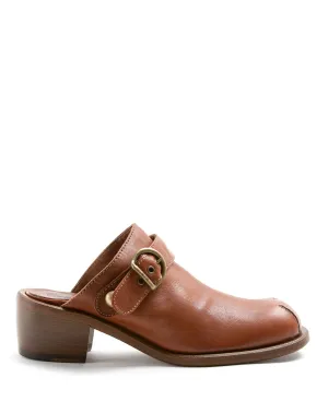 MINT Brown Leather Mules