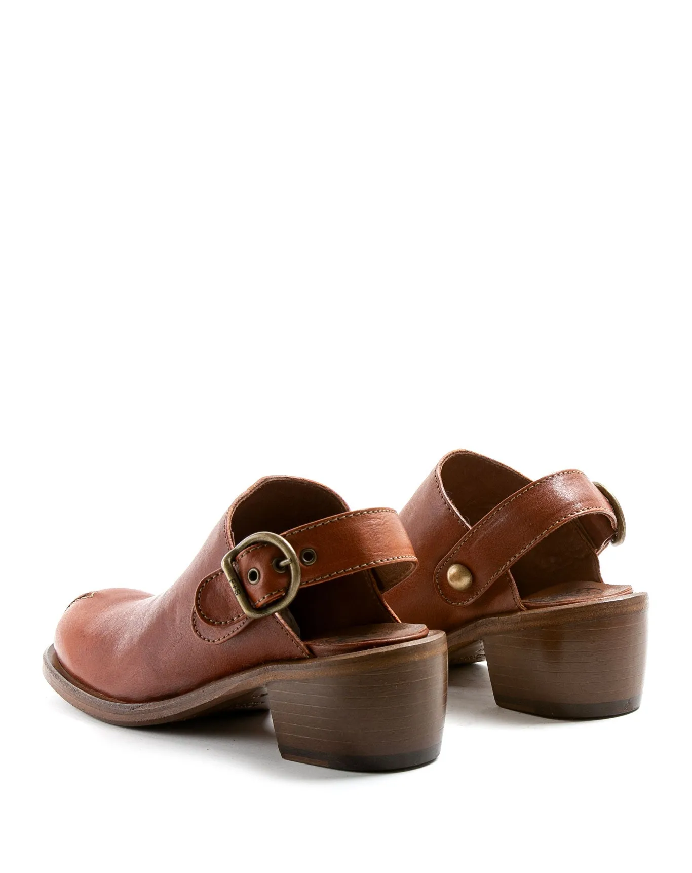 MINT Brown Leather Mules