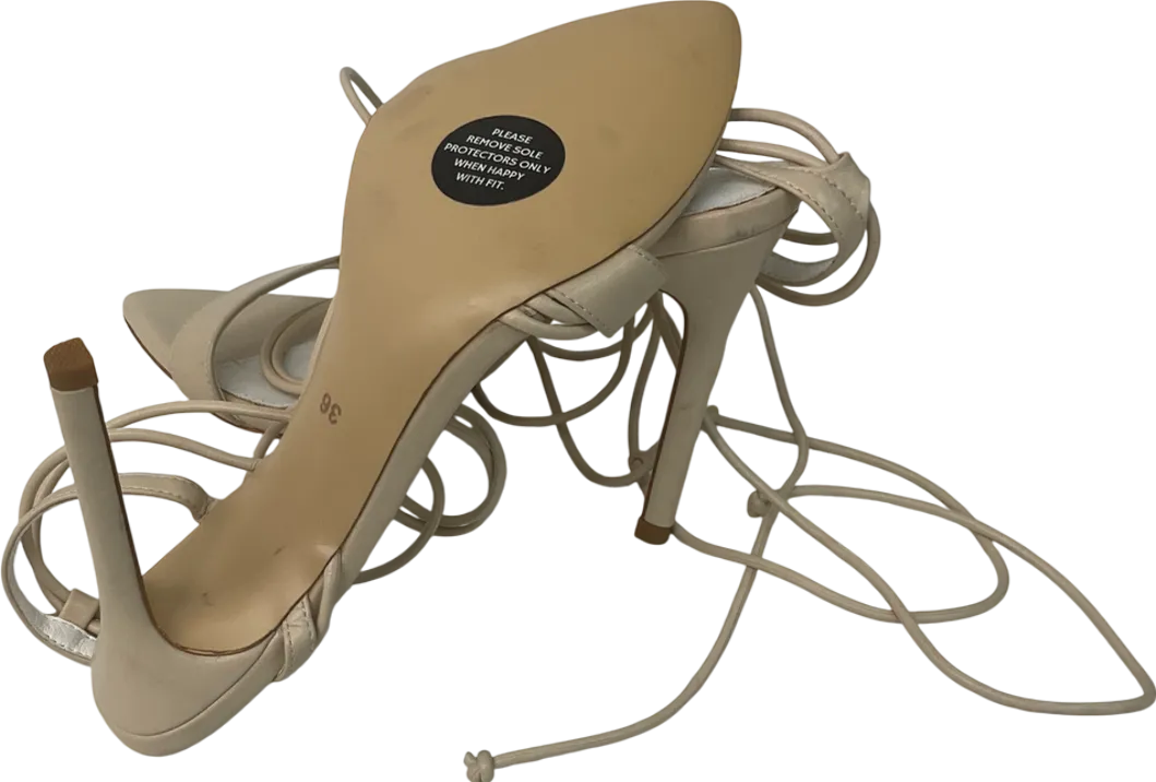 Mistress Rocks Nude Beige Strappy Sandals UK 3 EU 36 👠