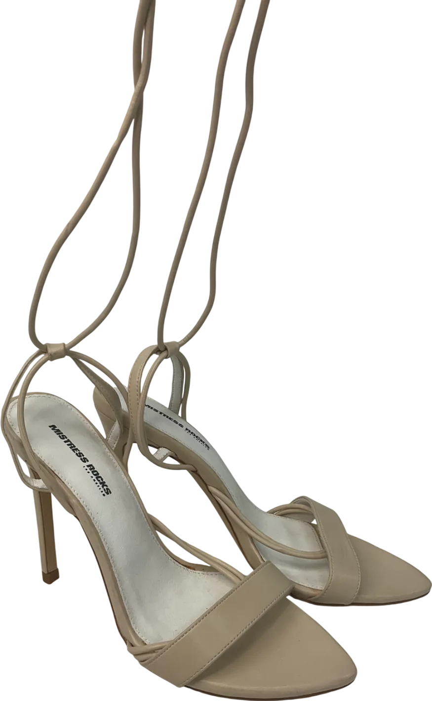 Mistress Rocks Nude Beige Strappy Sandals UK 3 EU 36 👠