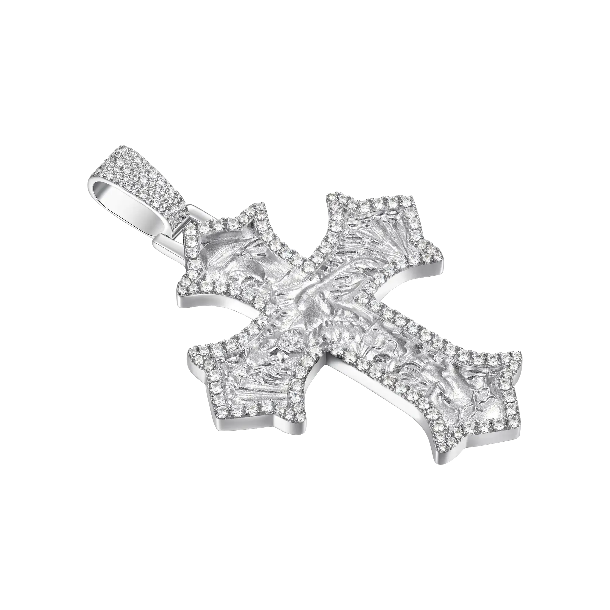 Moissanite Sacred Devotion Cross Pendant - Large