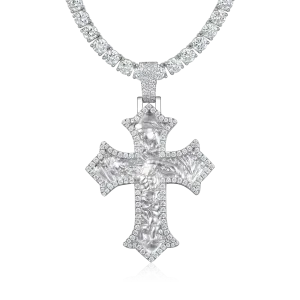 Moissanite Sacred Devotion Cross Pendant - Large