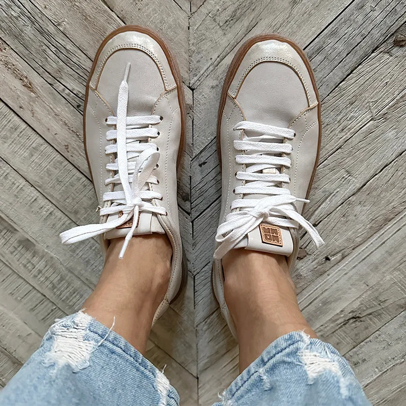 Moma Metallic-Sheen Leather Sneakers