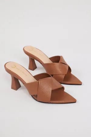 Monaco Open Toe Heels - Brown