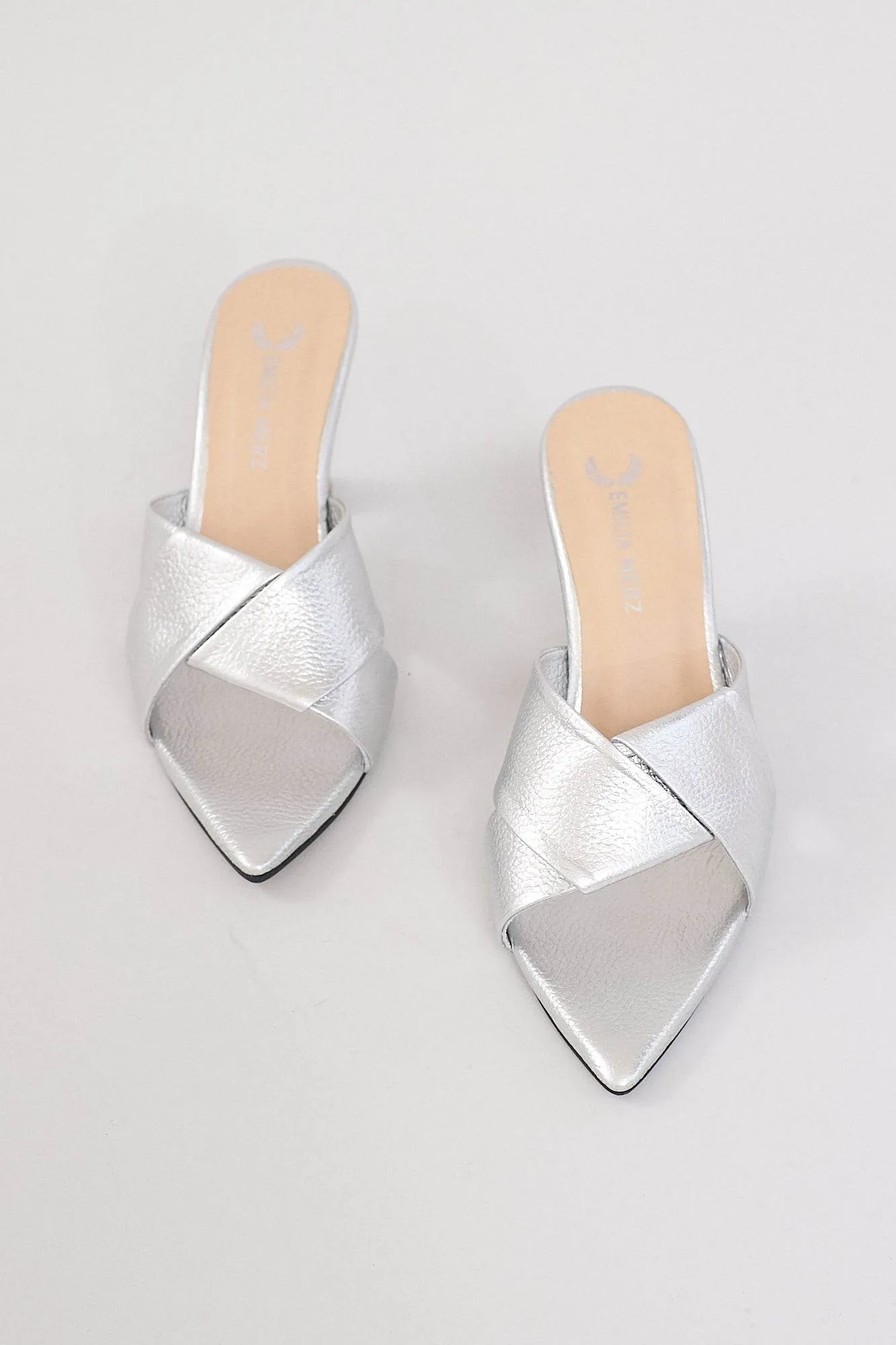 Monaco Open Toe Heels - Silver
