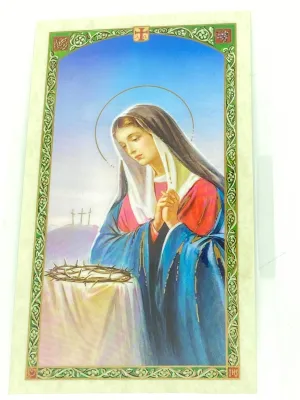 Mother of Sorrows Laminated Holy Card (Plastic Covered)