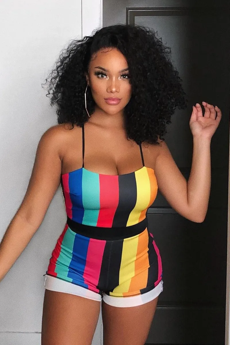 Multi Stripe Playsuit -Tamiya