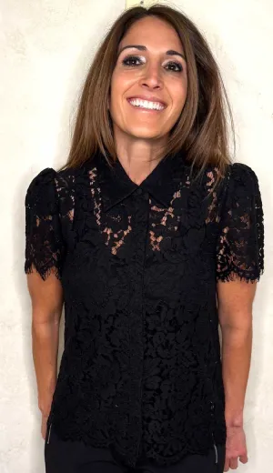 Murphy Lace Shirt - Black
