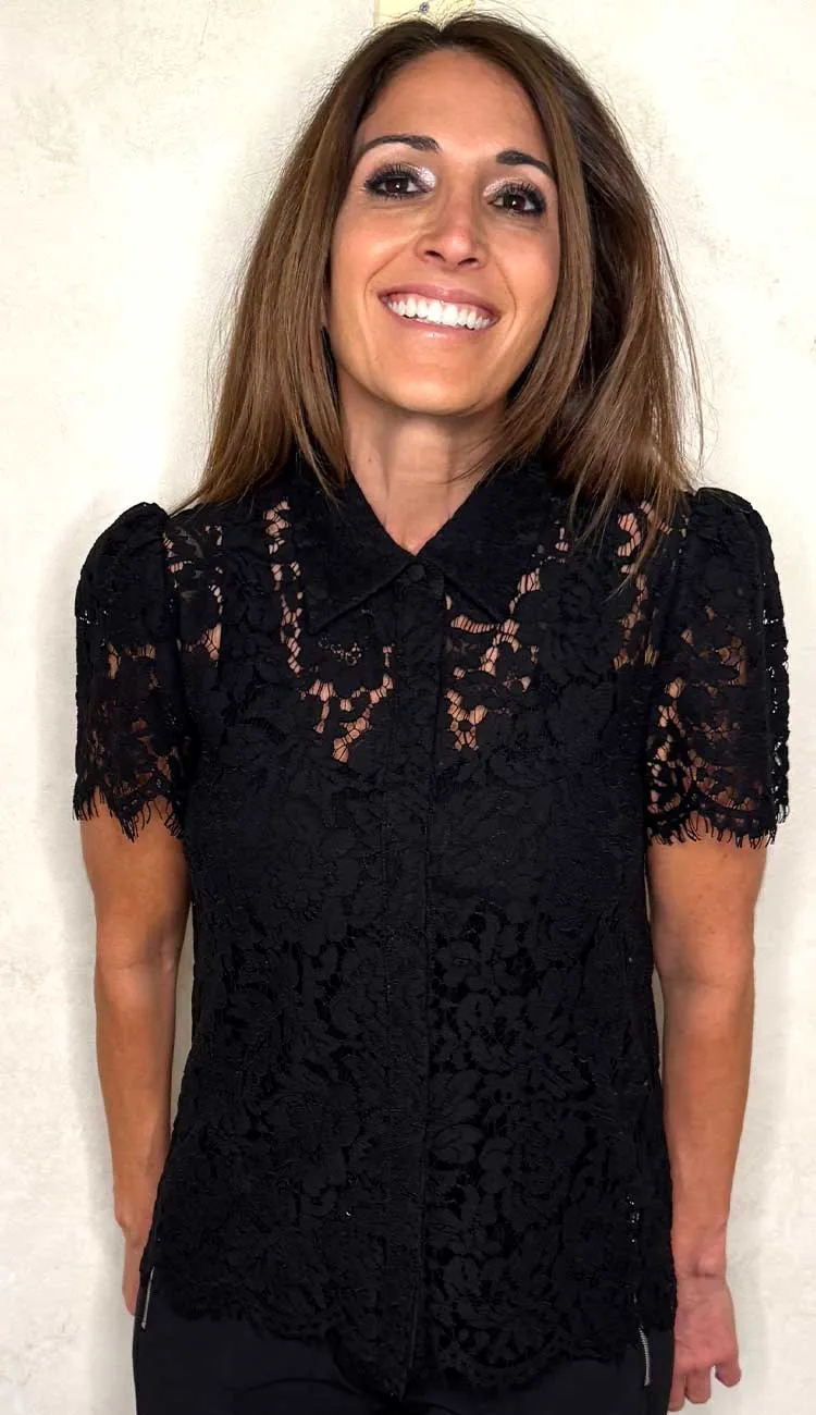 Murphy Lace Shirt - Black