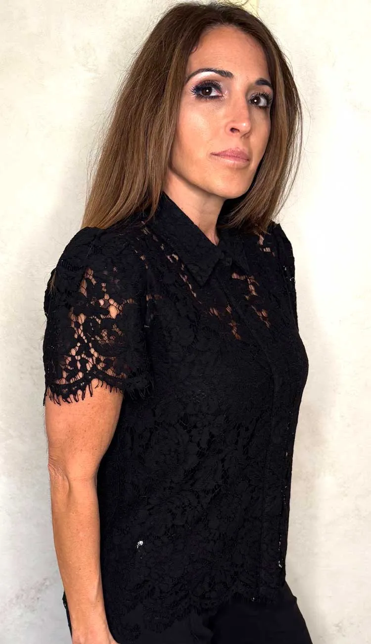 Murphy Lace Shirt - Black