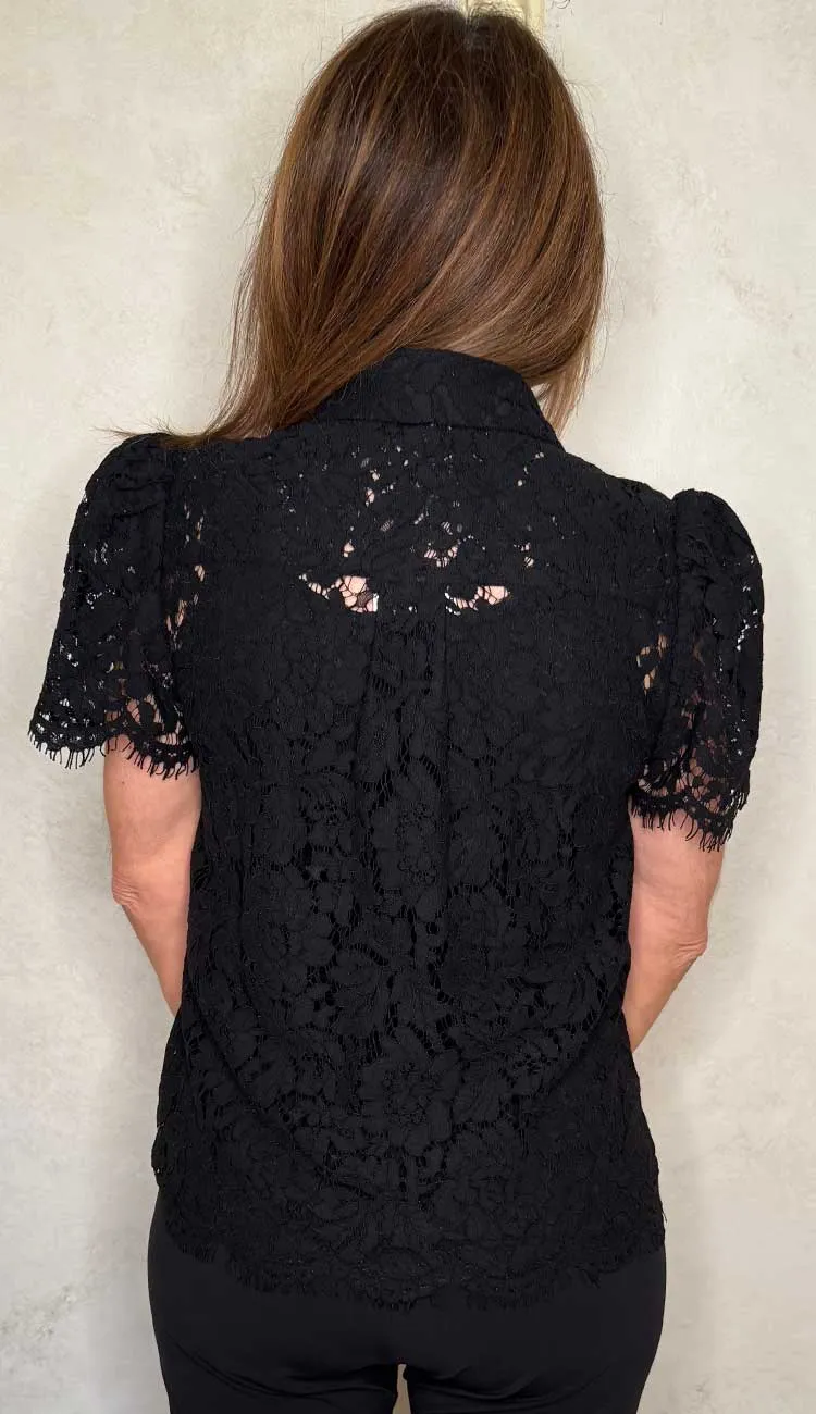 Murphy Lace Shirt - Black