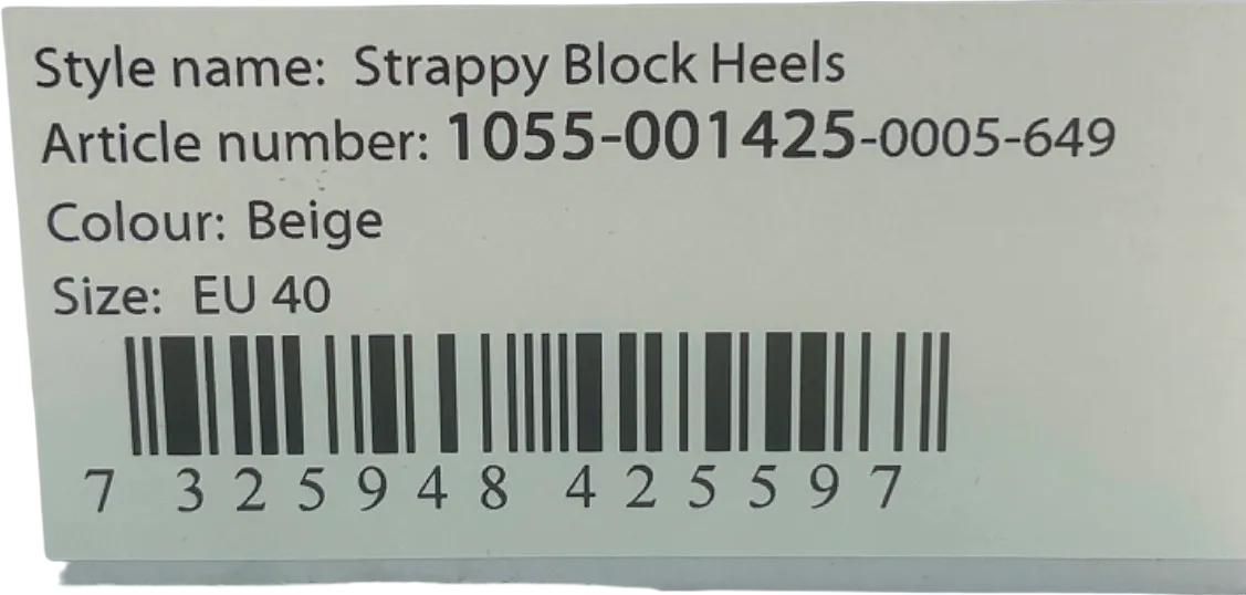 NA-KD NUDE Strappy block heel Sandals EU 40 UK 7