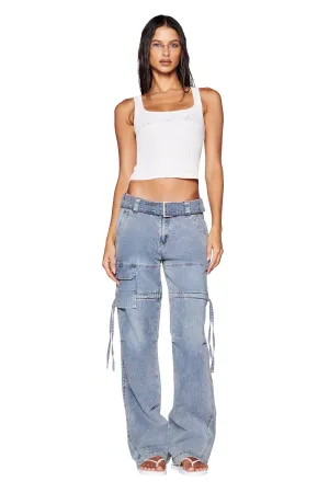 NAIMA CARGO PANT - DENIM