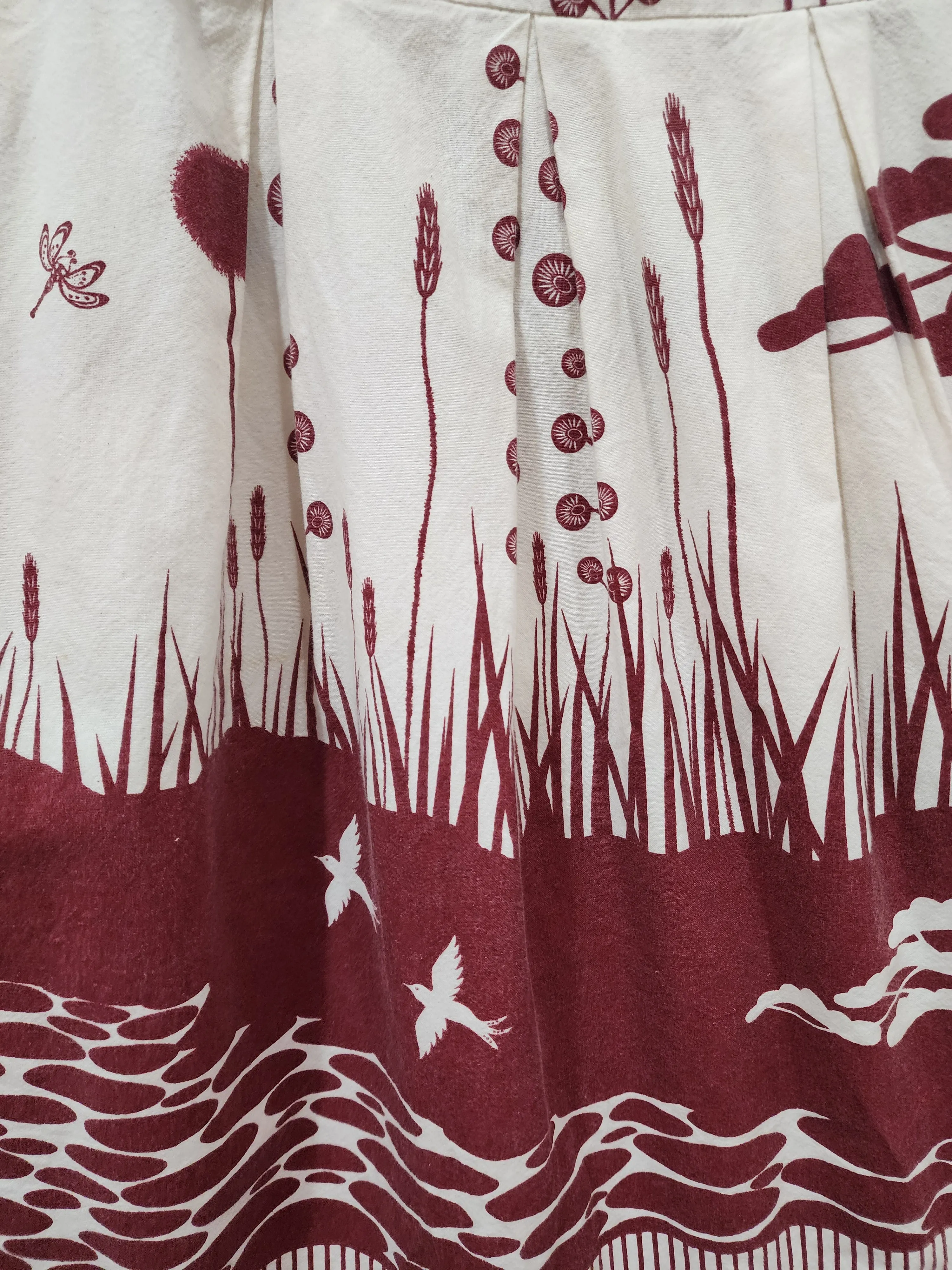 Nancybird red cotton skirt size L