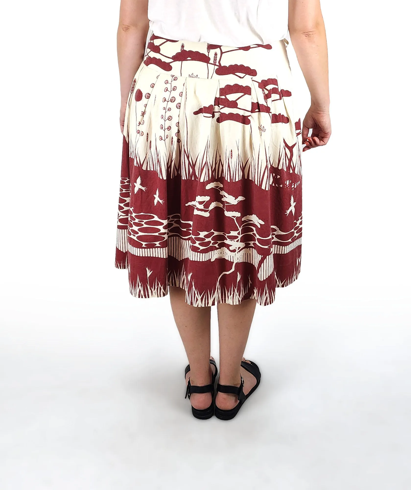 Nancybird red cotton skirt size L