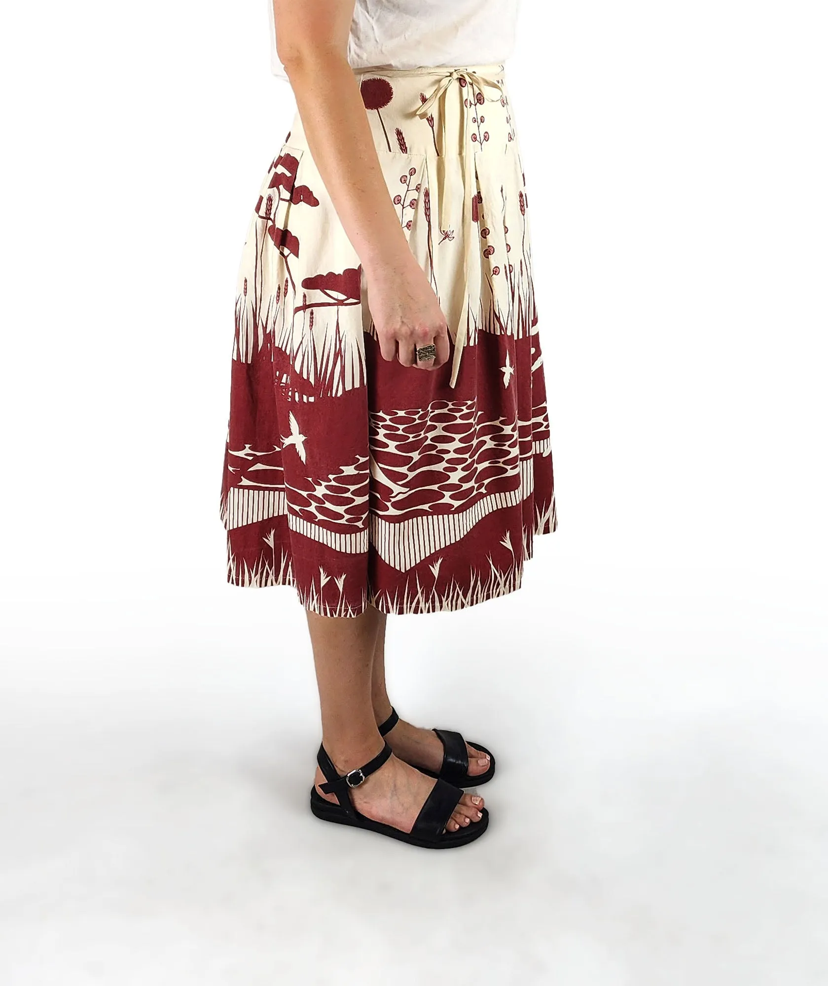 Nancybird red cotton skirt size L