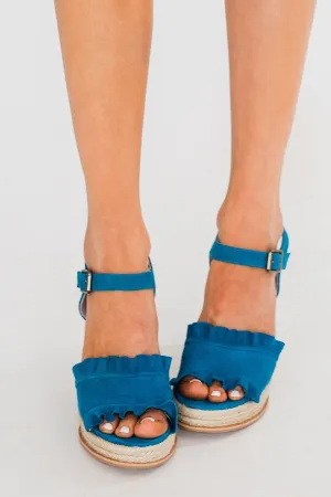 Naughty Monkey Love Wedges- Teal