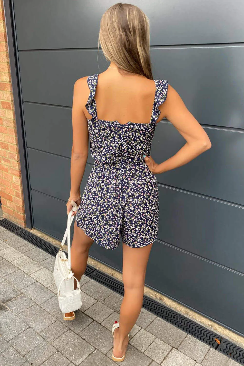 Navy Floral Playsuit