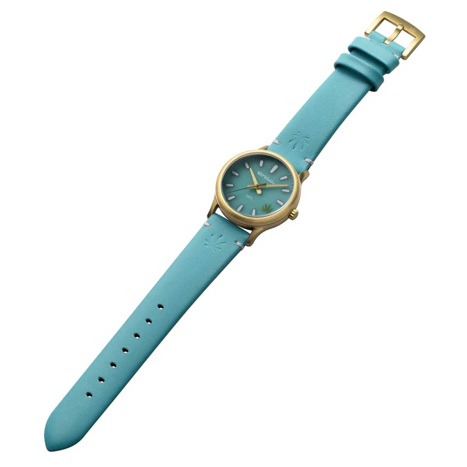 New in 420 Waldo's Box! 420Waldos Women's Watch Mary Jane Quartz Soft Blue Genuine Leather Strap W2012 Retails $150US 