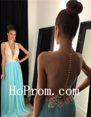 Open Back Prom Dresses,Applique Prom Dress,Evening Dress