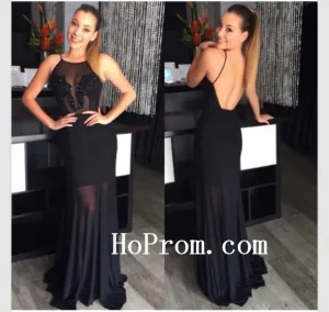 Open Back Prom Dresses,Sexy Black Prom Dress,Evening Dress