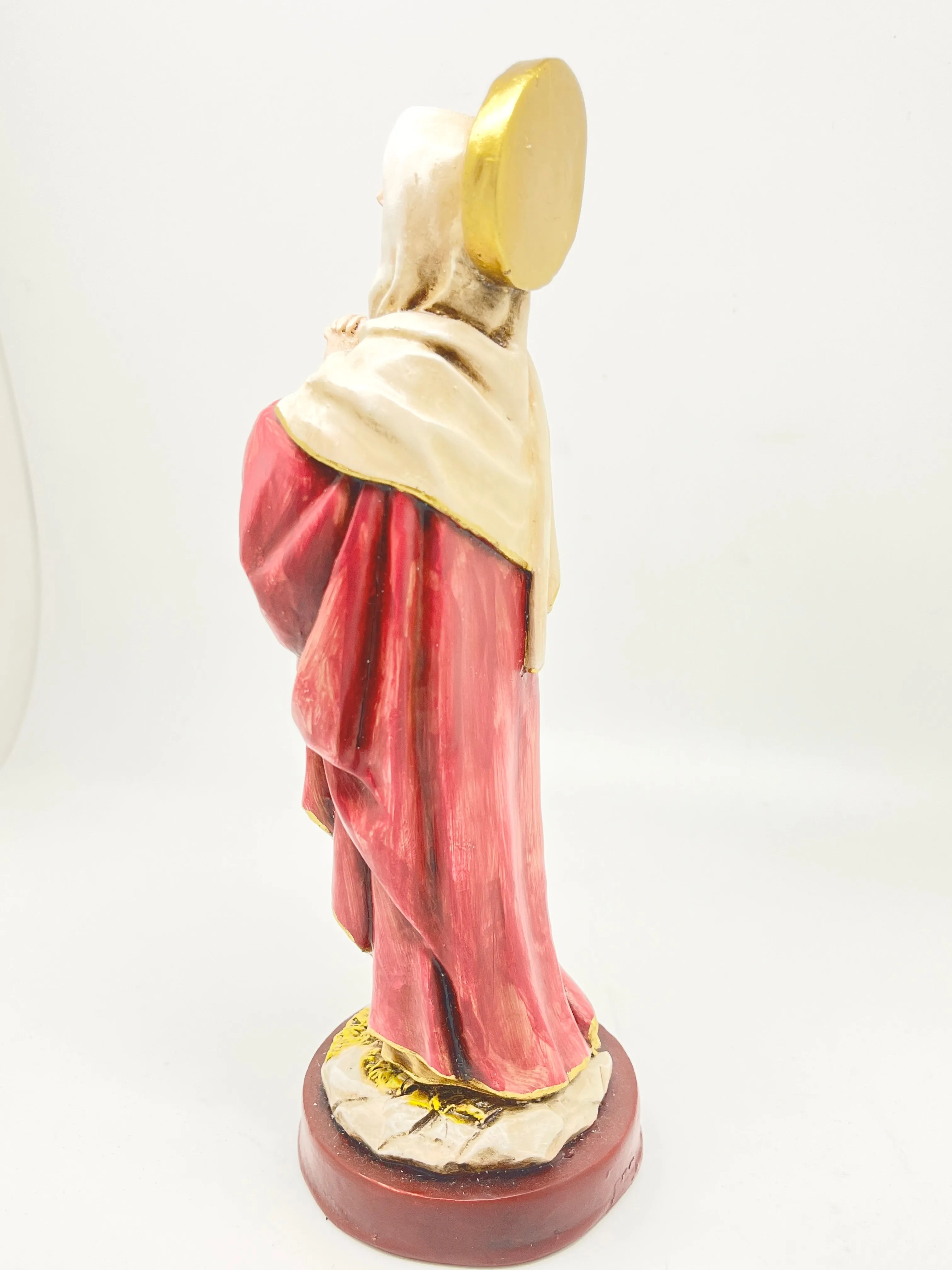 Our Lady of Sorrows Statue Hand Painted (9") Red
