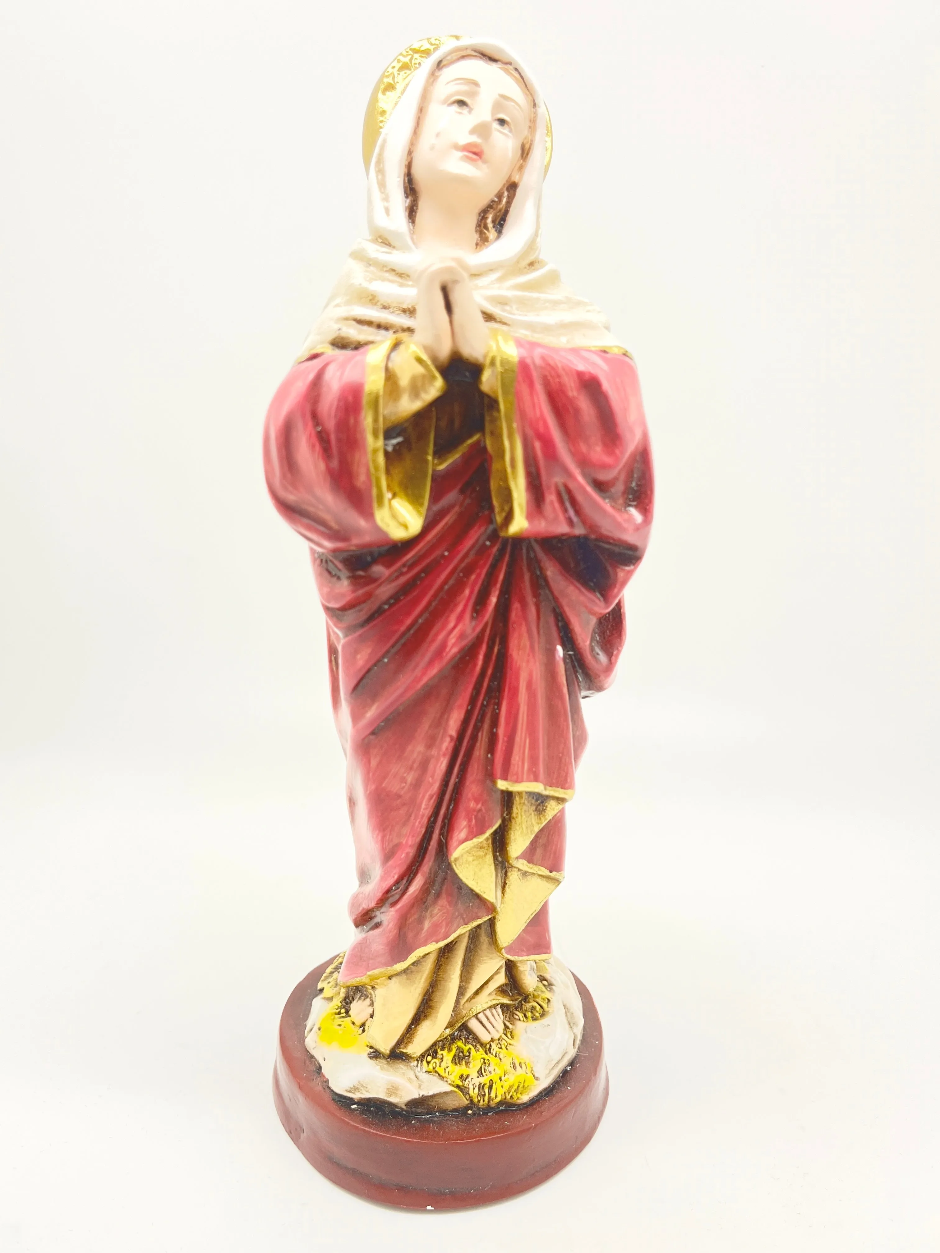 Our Lady of Sorrows Statue Hand Painted (9") Red