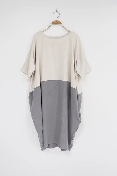 Oversized Tshirt Dress in Colour Block