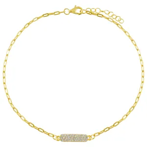 Pavé Bar Link Anklet