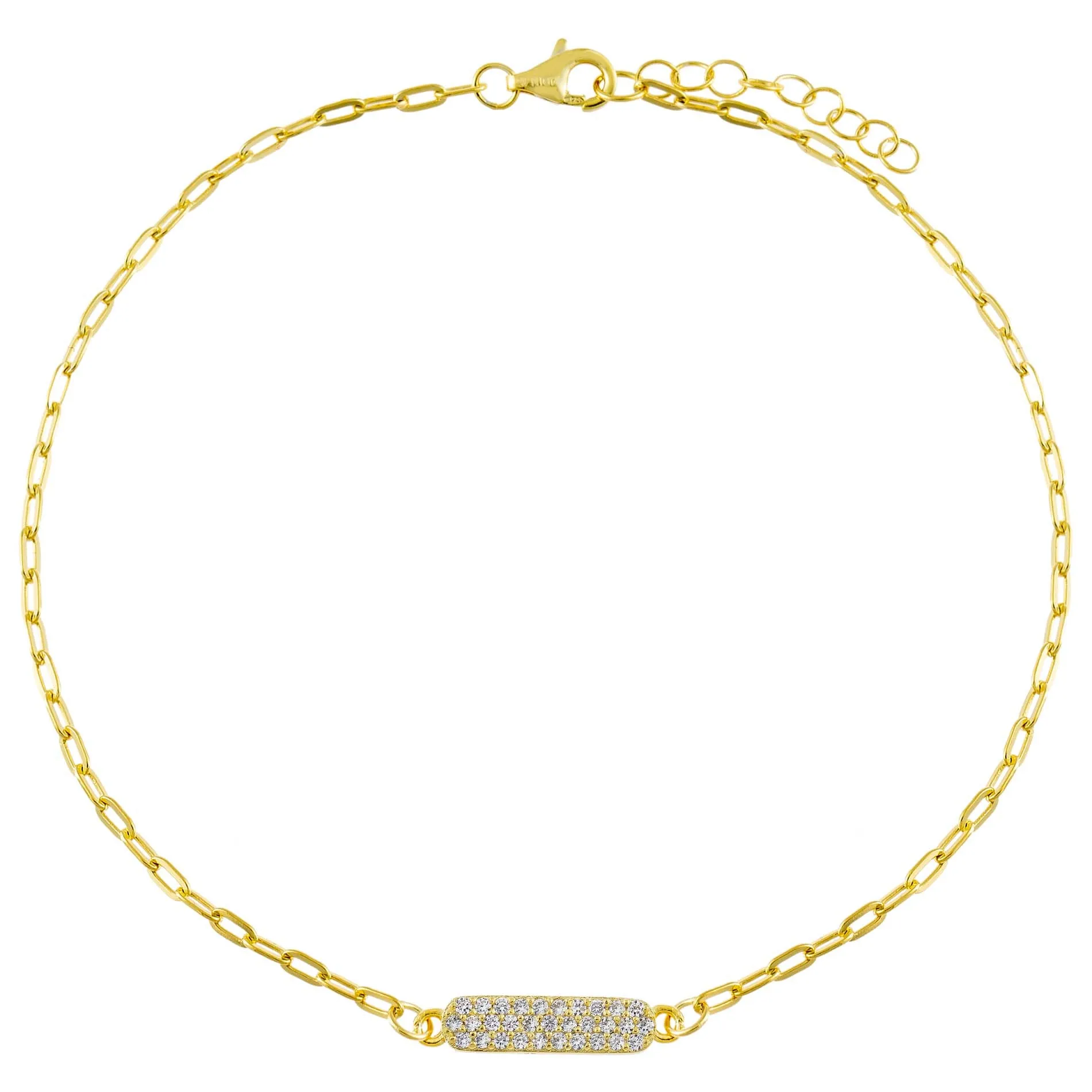 Pavé Bar Link Anklet
