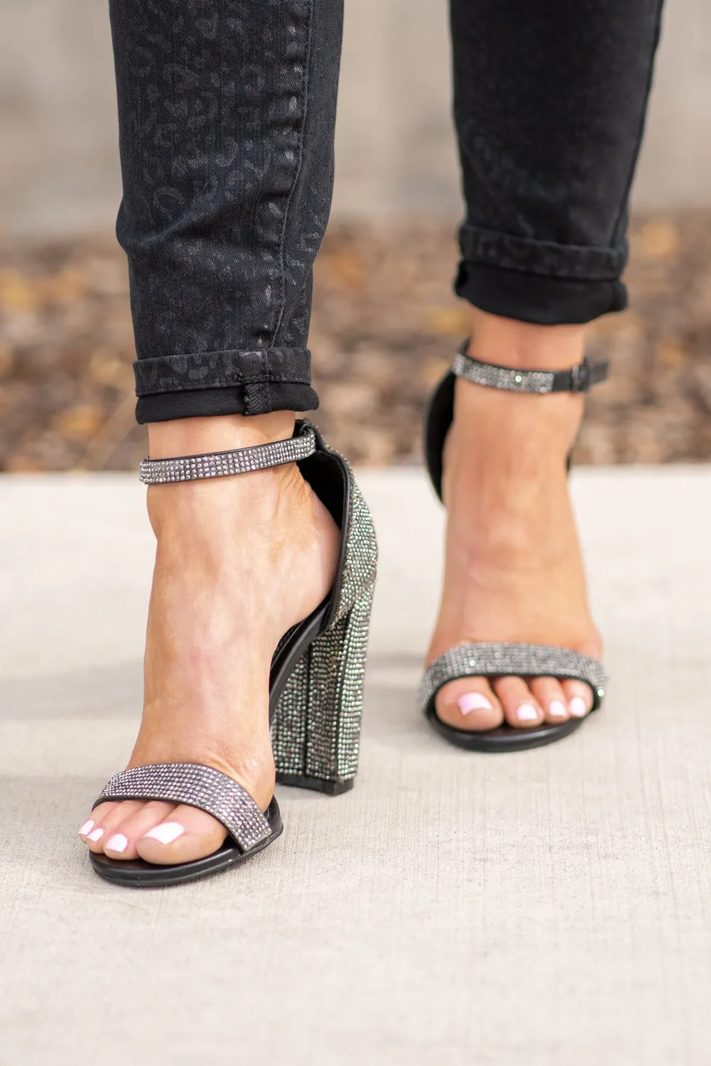 PEWTER Strappy Heels