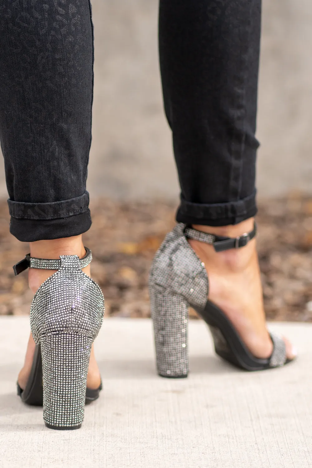 PEWTER Strappy Heels
