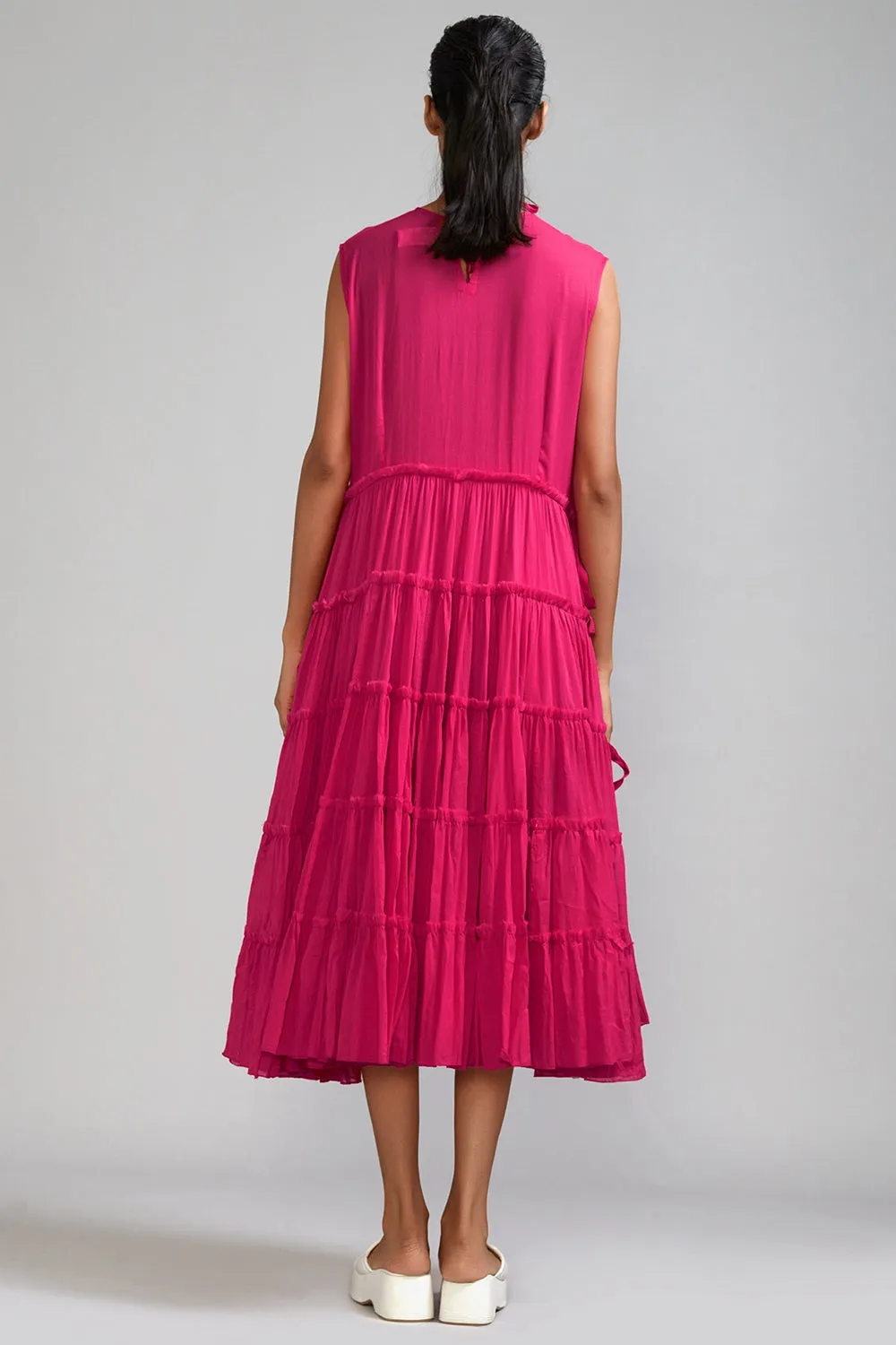 Pink Handwoven Mul Tiered Tunic