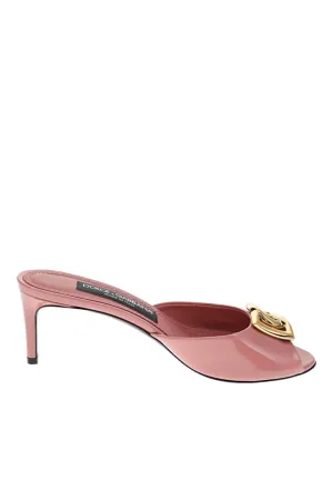 Pink Patent Leather Logo Mule