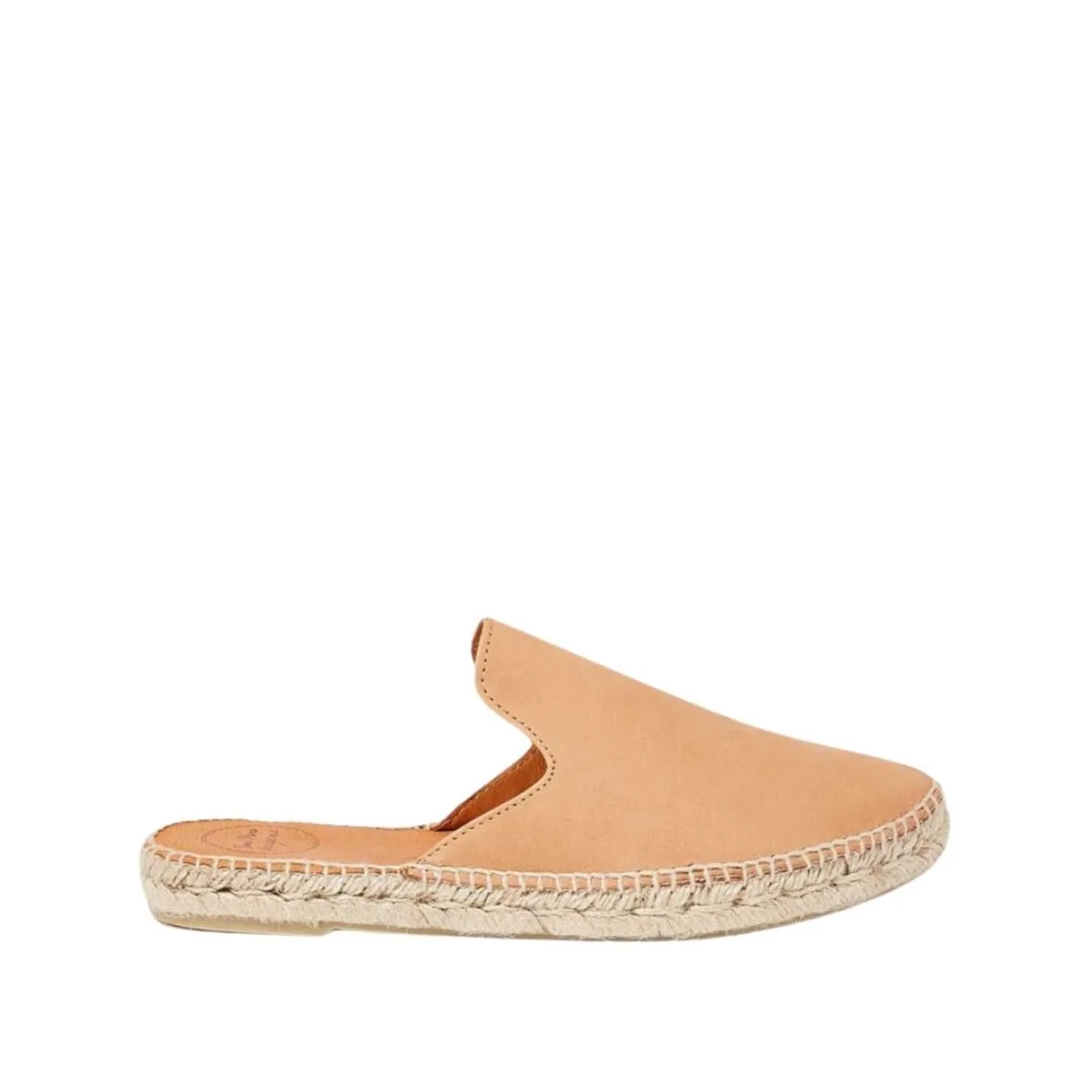 Plain Leather Mules Style Espadrille for Women - Ona-P