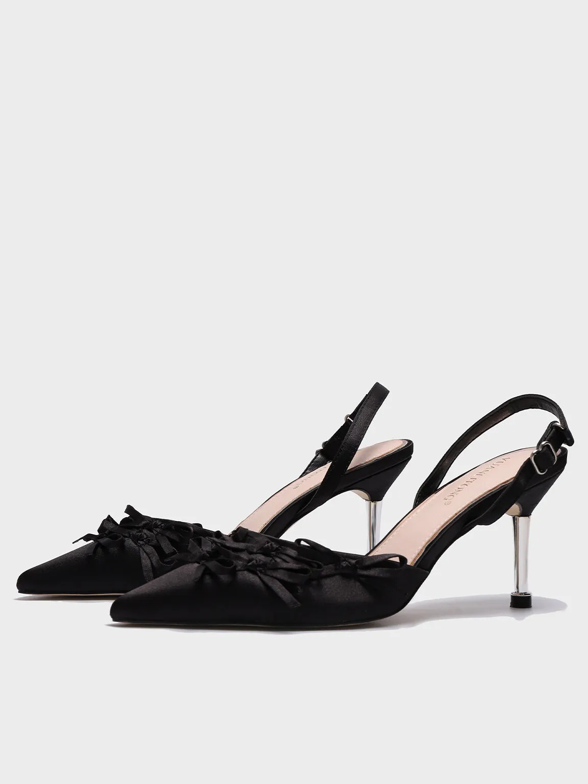 Point Toe Heels Multi Bowknots Mules