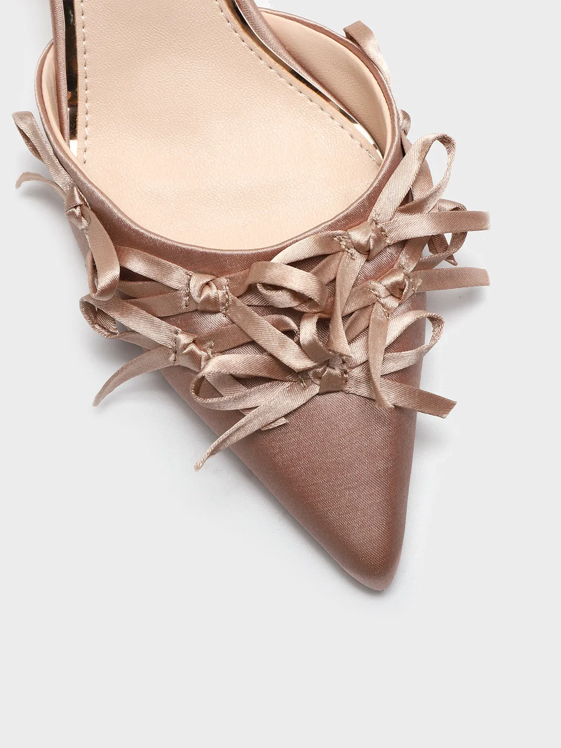 Point Toe Heels Multi Bowknots Mules