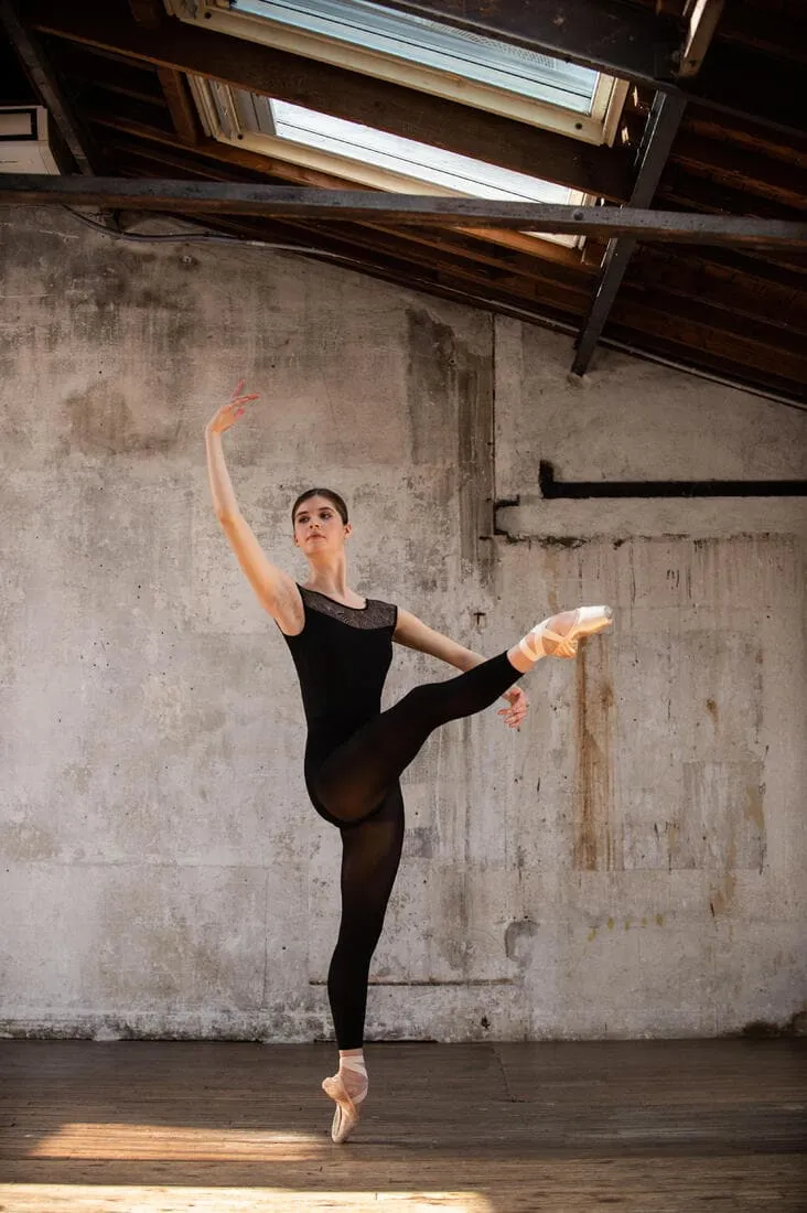 Pointes de danse avec semelles souples débutante, beige