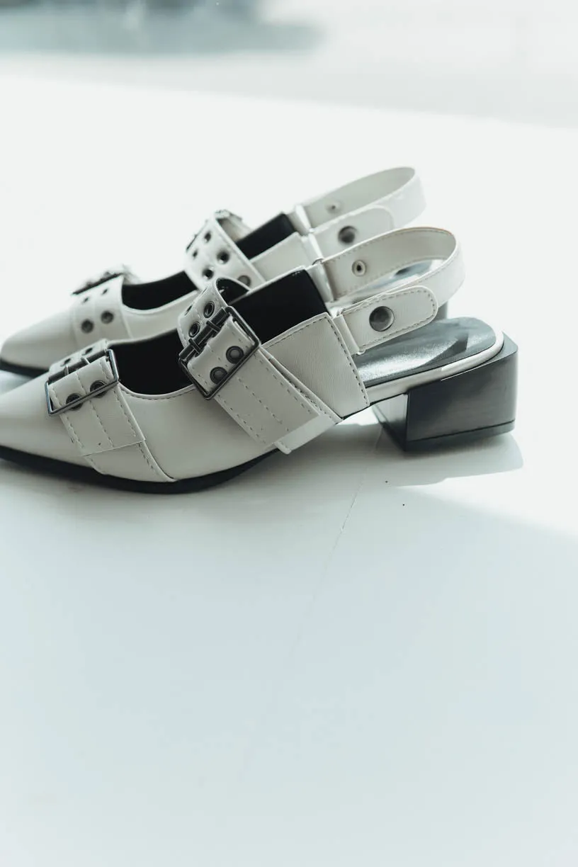 Rae By Alter Ego: Maeve Buckle Flat in Cream