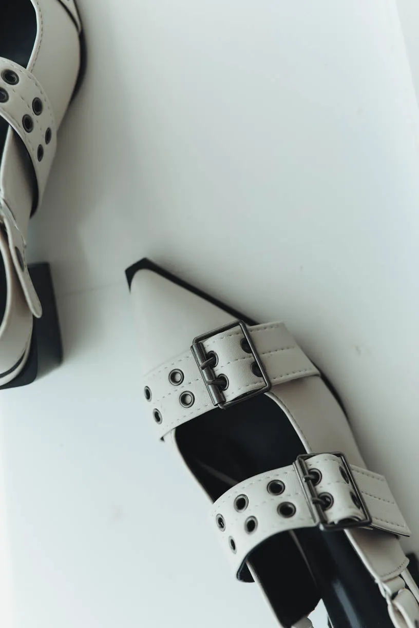 Rae By Alter Ego: Maeve Buckle Flat in Cream