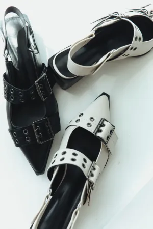 Rae By Alter Ego: Maeve Buckle Flat in Cream