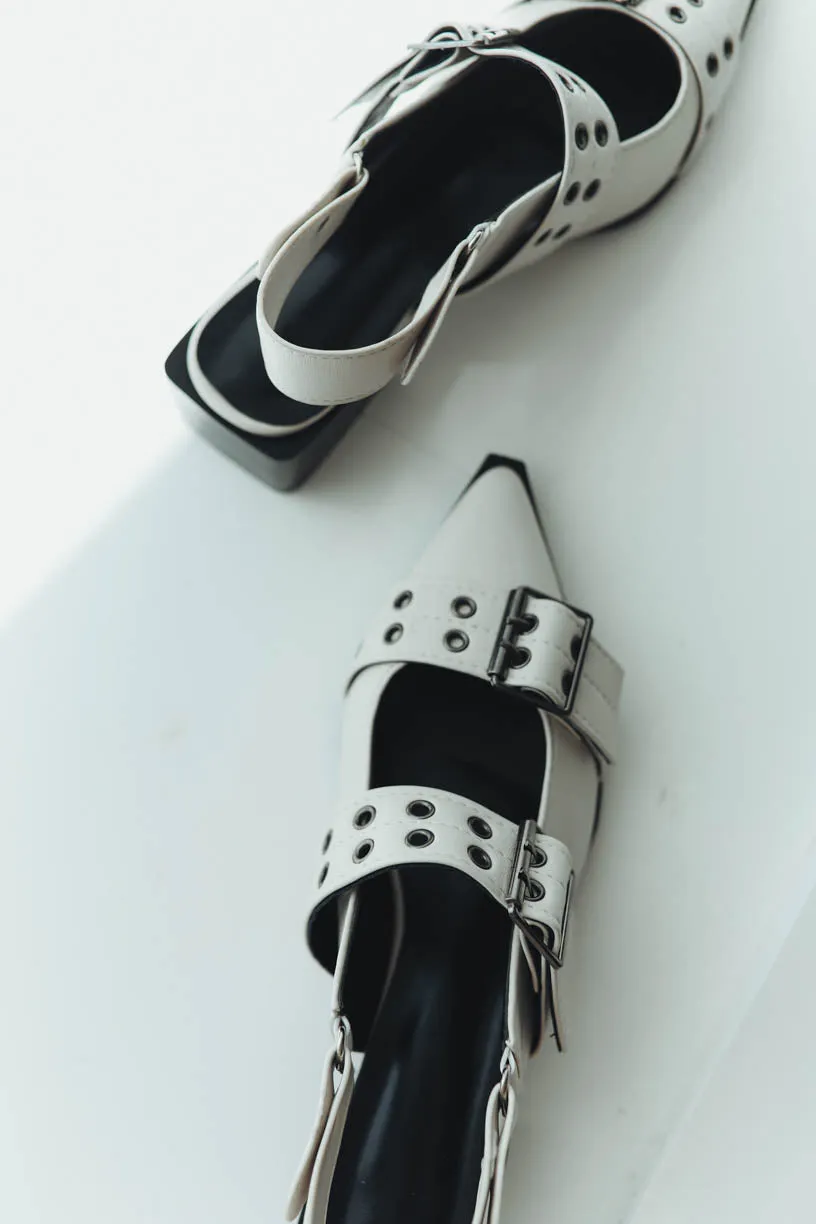 Rae By Alter Ego: Maeve Buckle Flat in Cream