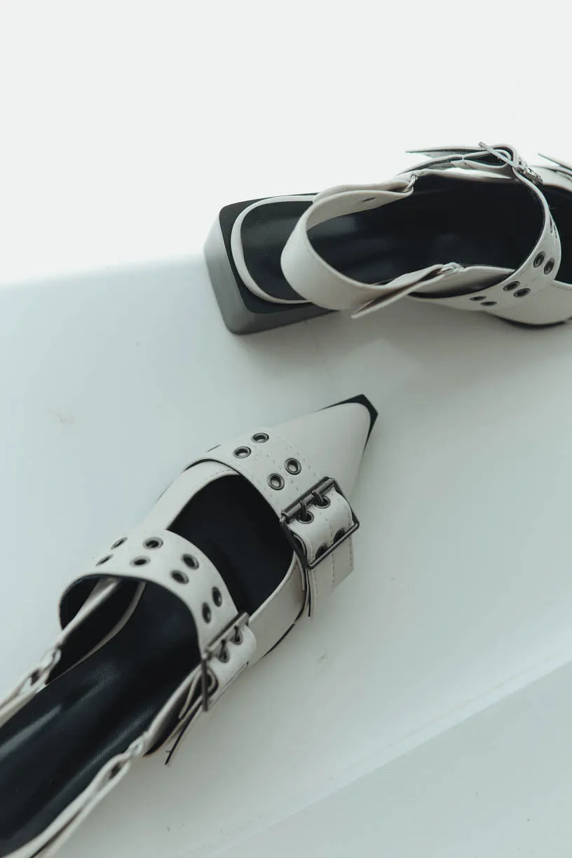 Rae By Alter Ego: Maeve Buckle Flat in Cream