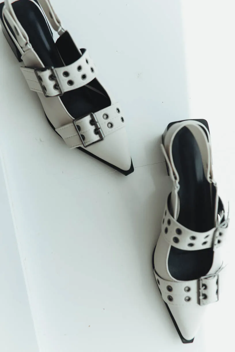 Rae By Alter Ego: Maeve Buckle Flat in Cream